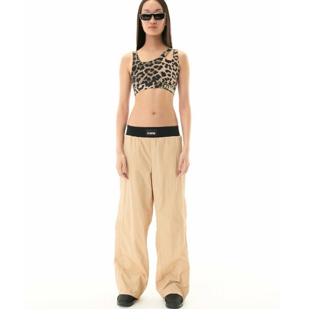 NWT P.E Nation Azzurra Wide Leg Pant in Beige Size Extra Small